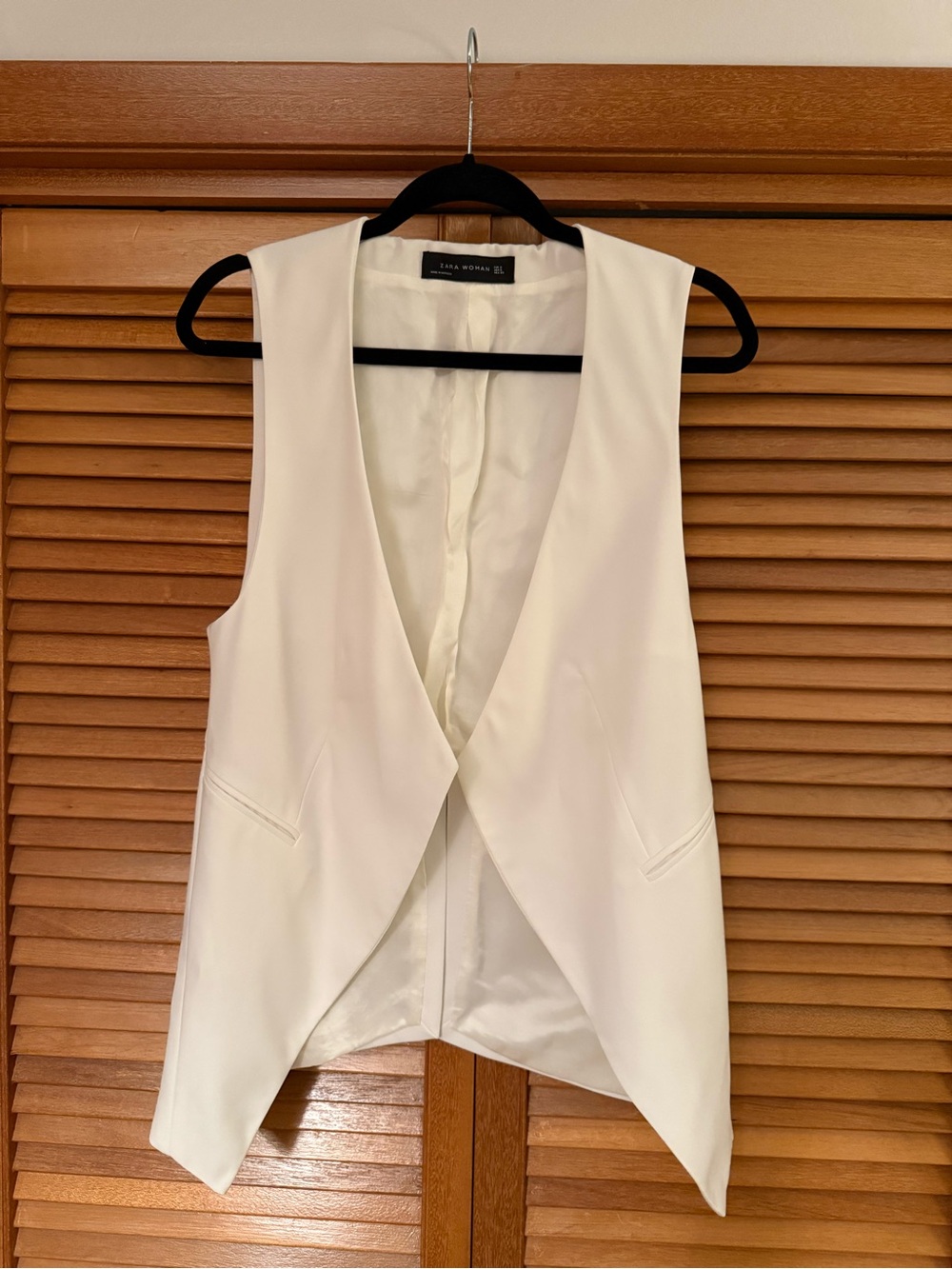 Zara Cream Sleeveless Draped Vest